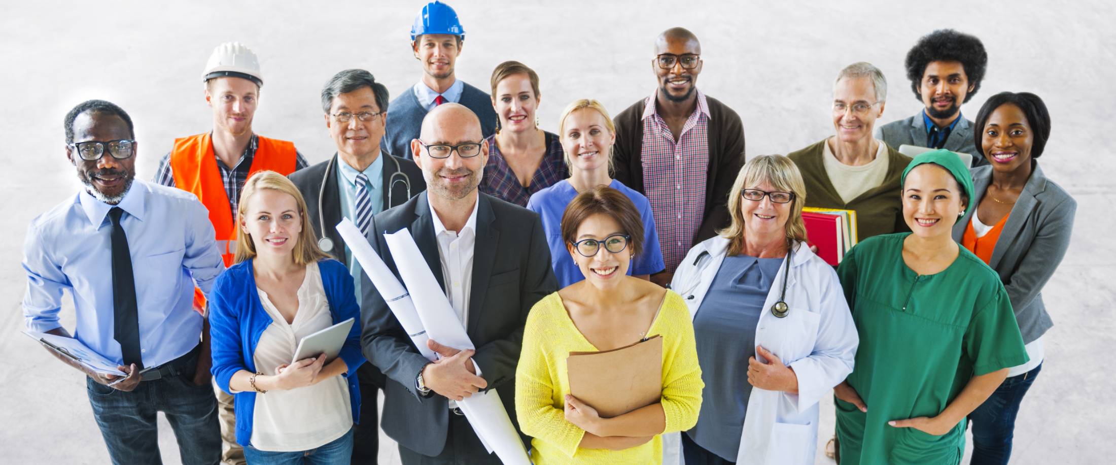 Diverse group of senior living professionals