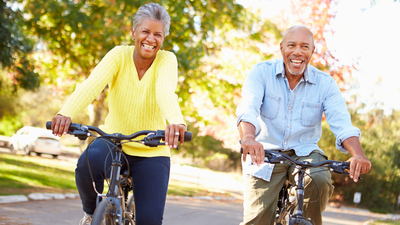 Blog Images (95) Senior couple happily riding a bike