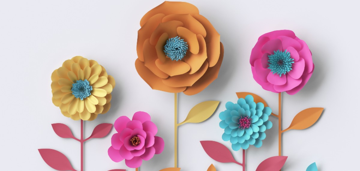 colorful paper cut in the shape of flowers